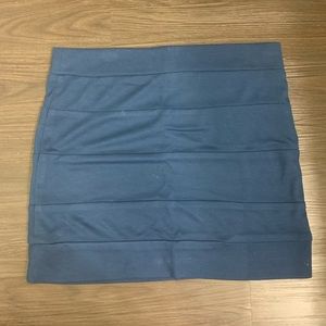 Navy Blue Body Con Mini Skirt